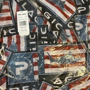 Pelagic Blue Water - Americano Sticker Board Shorts  Red, White & Blue 32 waist